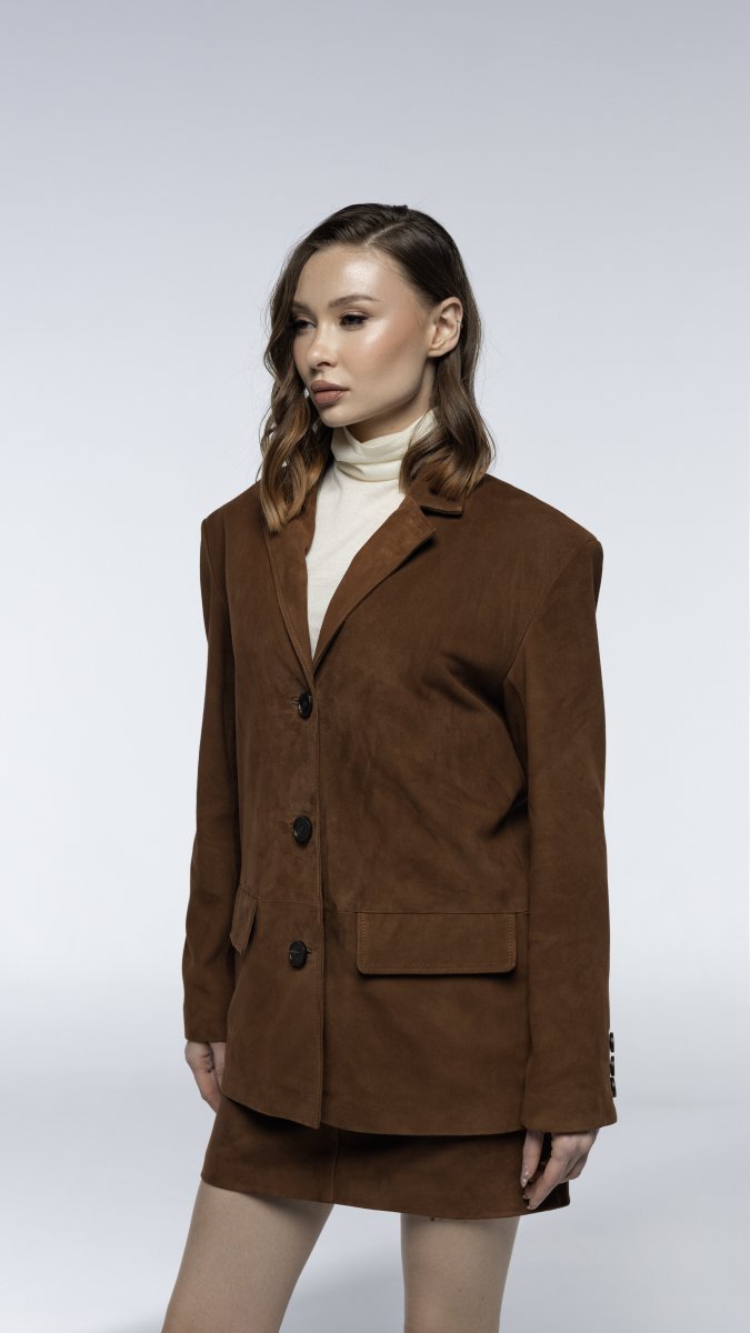 Soft authority suede blazer