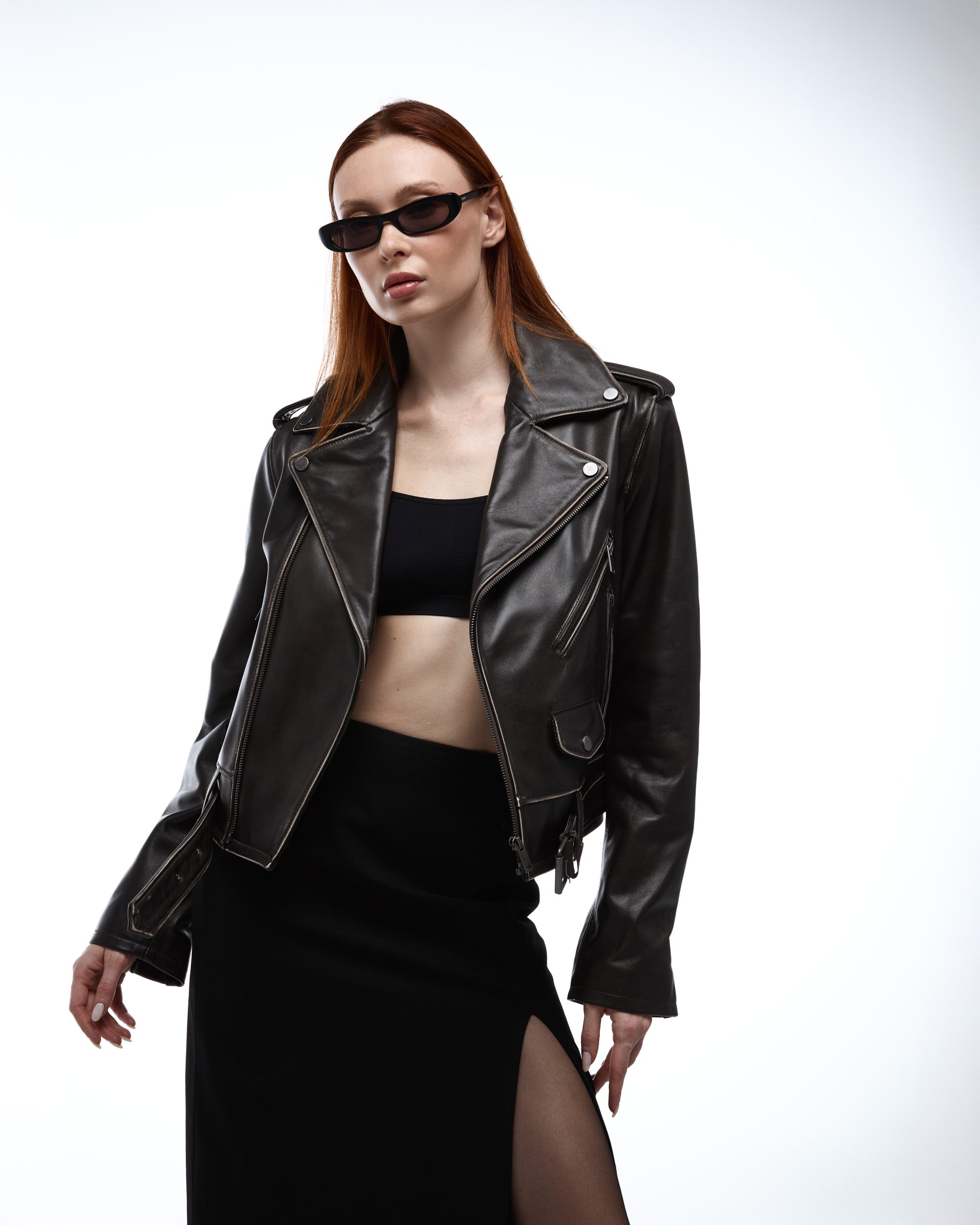 Vintage biker leather jacket