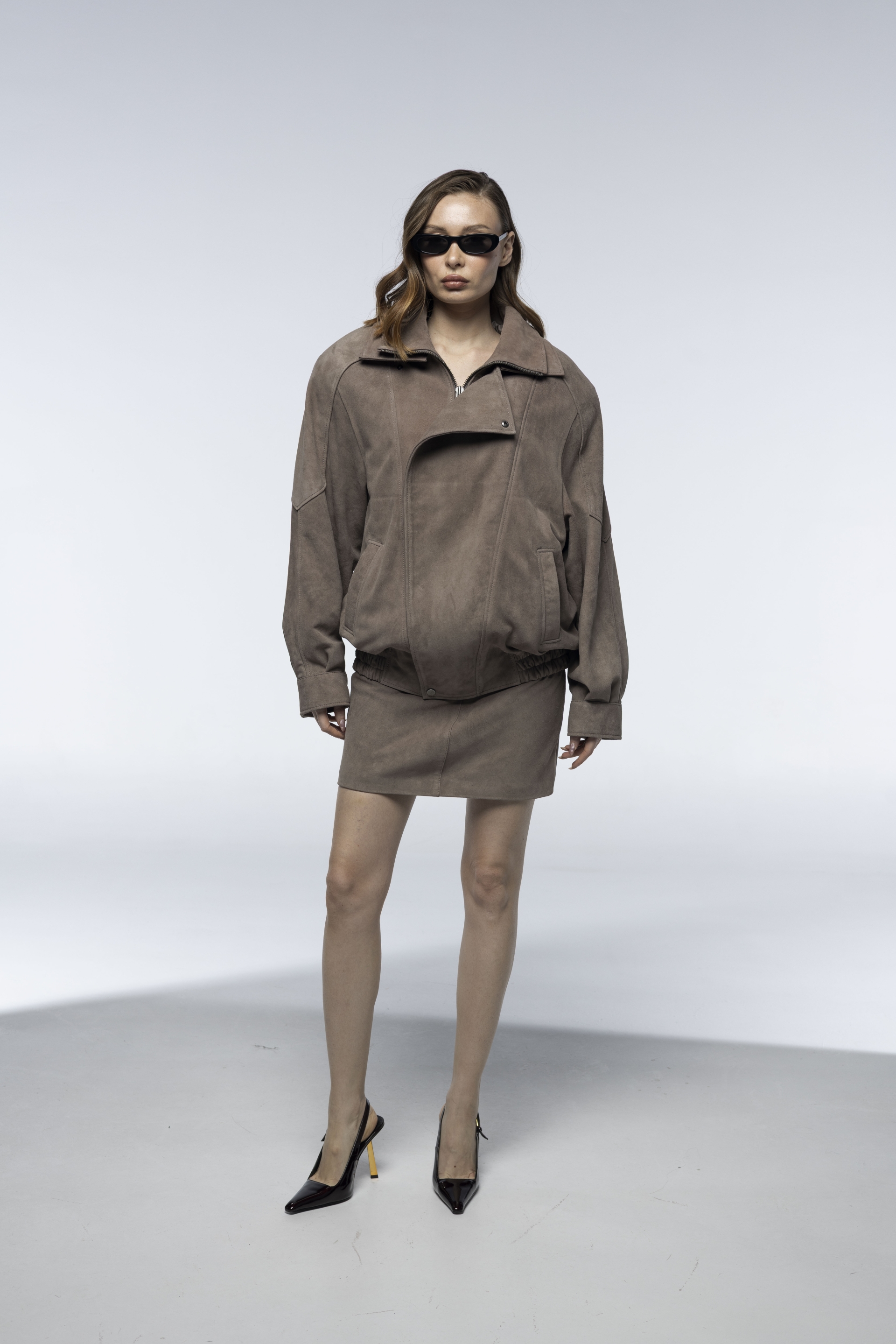 Dust veil suede skirt